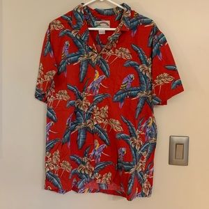 Men’s Hawaiian shirt red made in Hawaii size Large